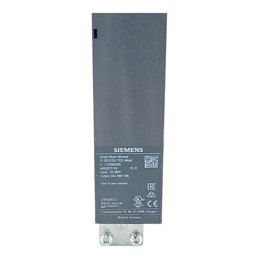 Частотный преобразователь 6SL3120-1TE21-8AA4 SIEMENS SINAMICS S120 INVERTER