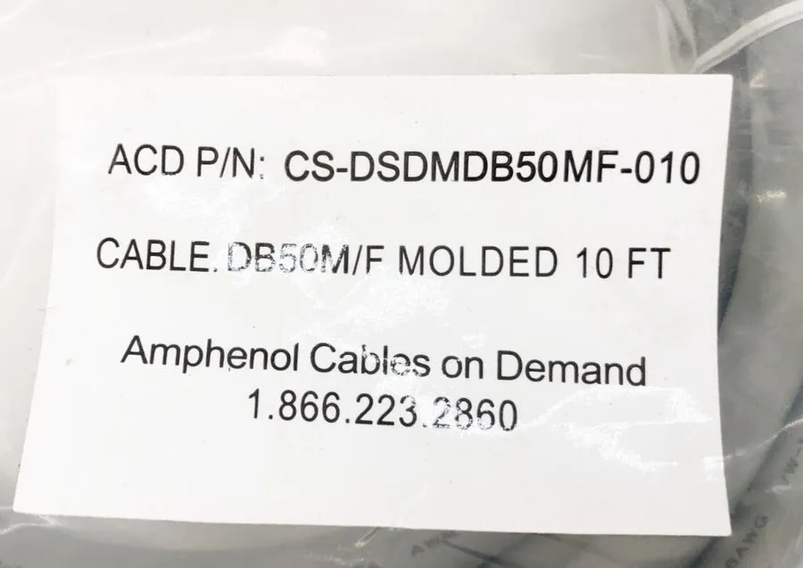 Кабель Amphenol CS-DSDMDB50MF-010 D-Sub Cable Assembly DB50 Gray 10FT