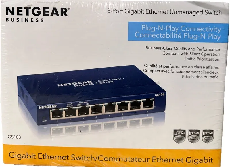 Коммутатор NETGEAR 8-Port Gigabit Ethernet Unmanaged Switch (GS108) 400NAS