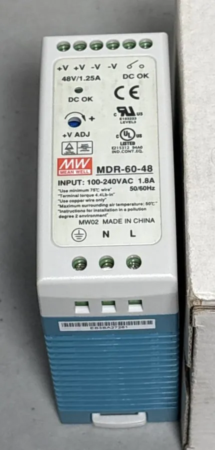 Блок питания MDR-60-48 MEANWELL 60W 48VDC 1.25A 115/230VAC Industrial DIN Rail P