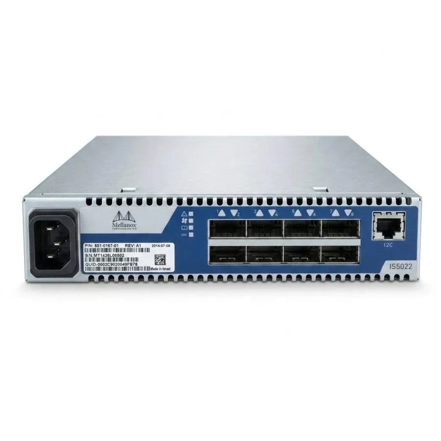 Коммутатор Mellanox IS5022 InfiniBand Switch 8-Port 40Gb/s QSFP QDR 1U Rackmount — фото лота 1