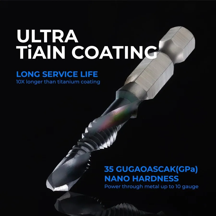 Режущий инструмент Kraftek 8-32NC Combination Drill and Tap Bit Set, Ultra TiAlN — фото лота 1