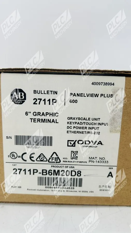 Панель оператора Allen Bradley 2711P-B6M20D8 Panelview Plus 600 Graphic Terminal — фото лота 1