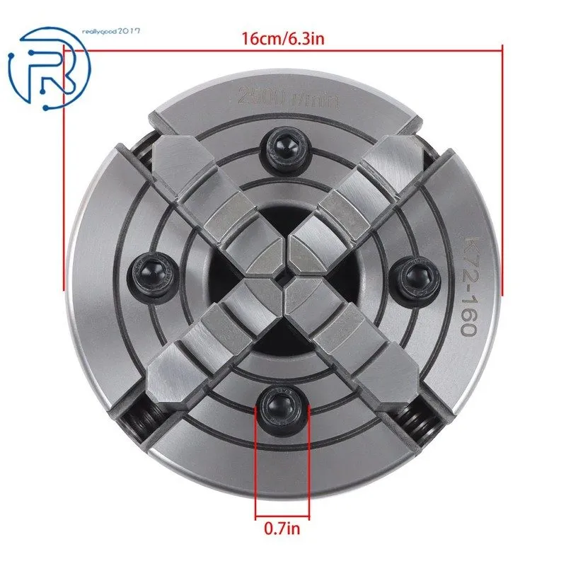 Режущий инструмент K72-160 4 Jaw Lathe Chuck 6.3 Inch Independent Reversible Jaw