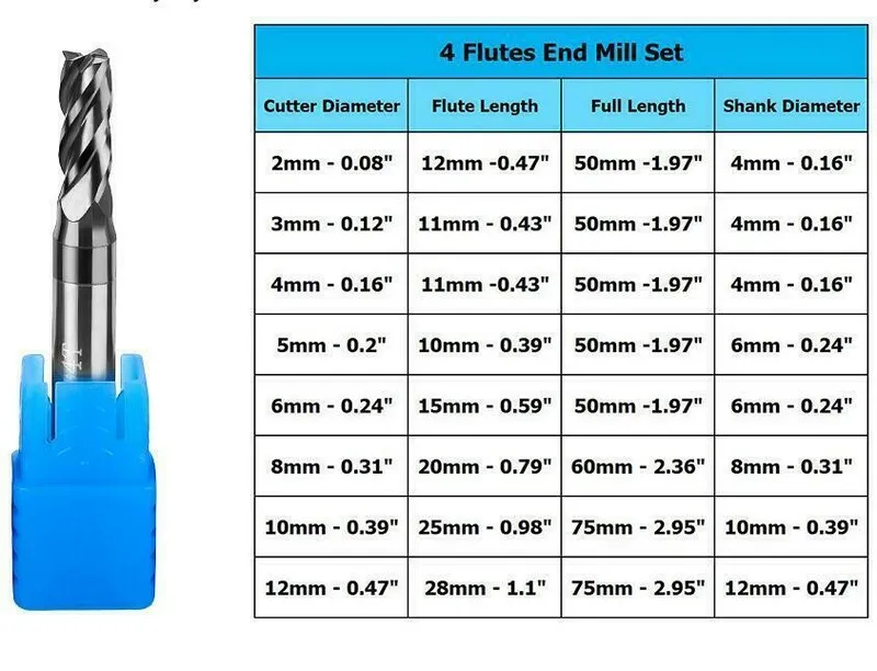 Режущий инструмент 6MM 4Flutes HRC45 Extra Long Length 100mm Tungsten Carbide En