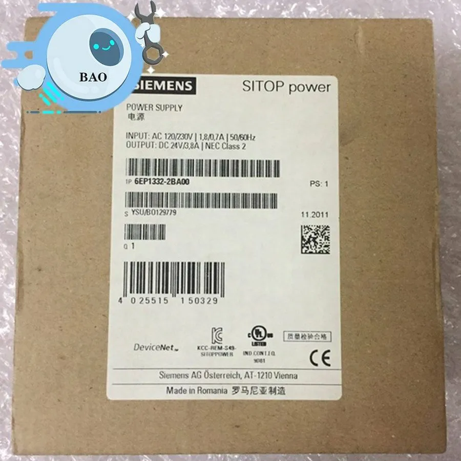 Блок питания Siemens 6EP1332-2BA00 SITOP Power 4 24VDC 3.8A DIN Rail Power Suppl