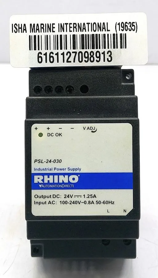 Блок питания RHINO PSL-24-030 DIN Rail Power Supply 24VDC 1.25A 30W