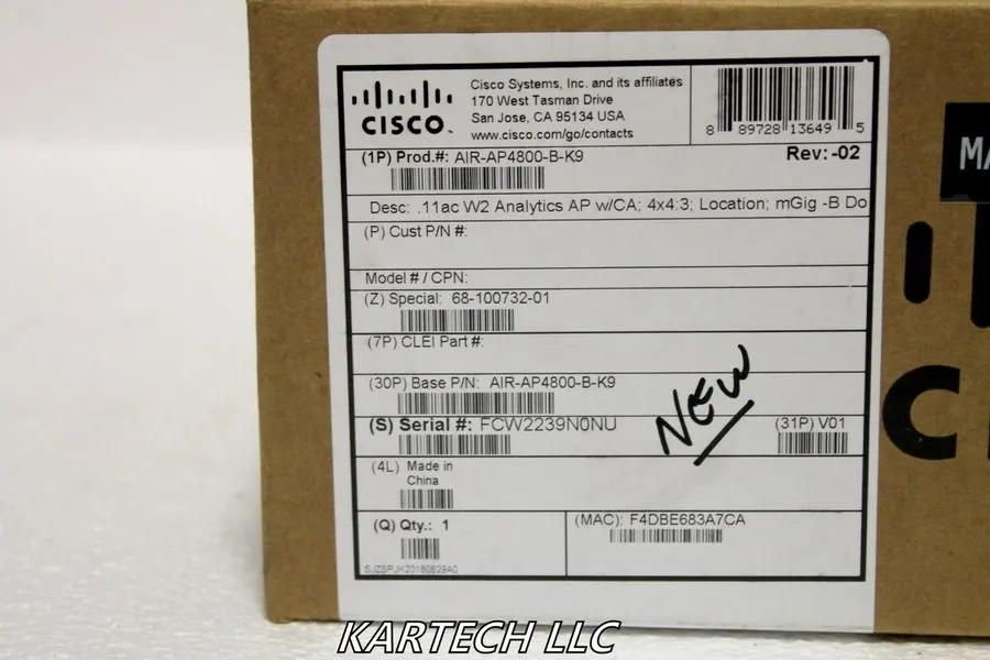 Точка доступа Wi-Fi Cisco Aironet Air-AP4800-B-K9 Wireless Access Point 802.11ac