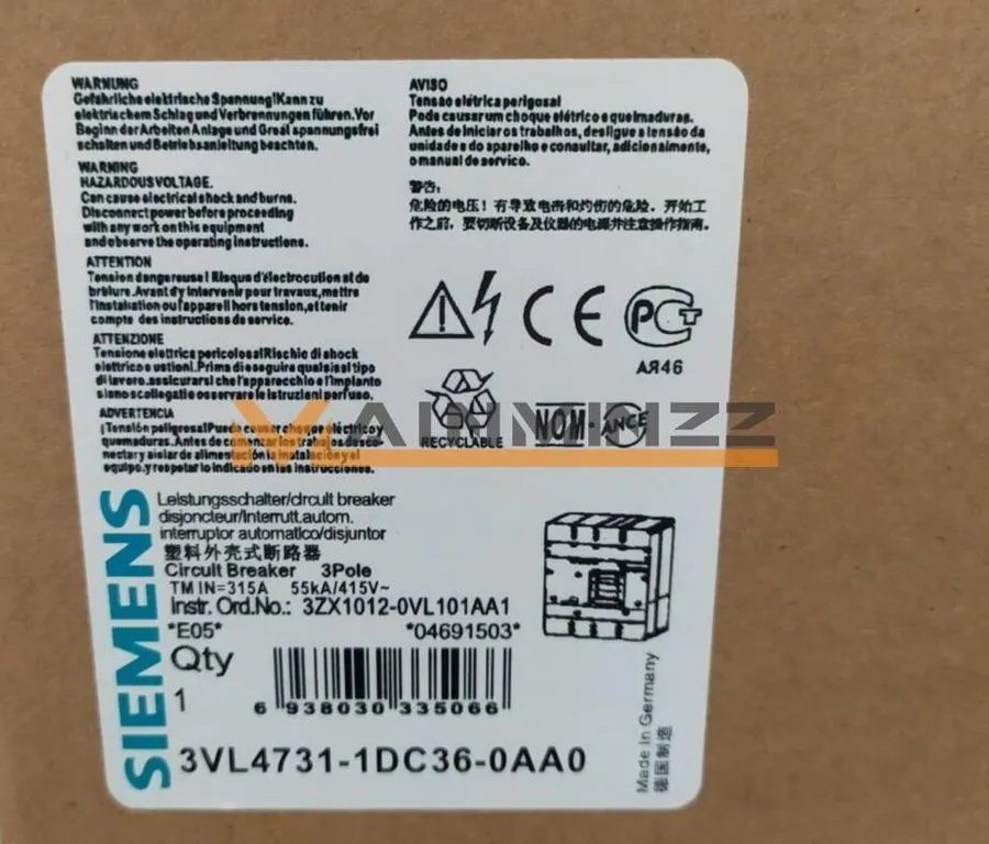 Автоматический выключатель Siemens 3VL4731-1DC36-0AA0 (3VL4740-1AA36-0AA0+3VL943