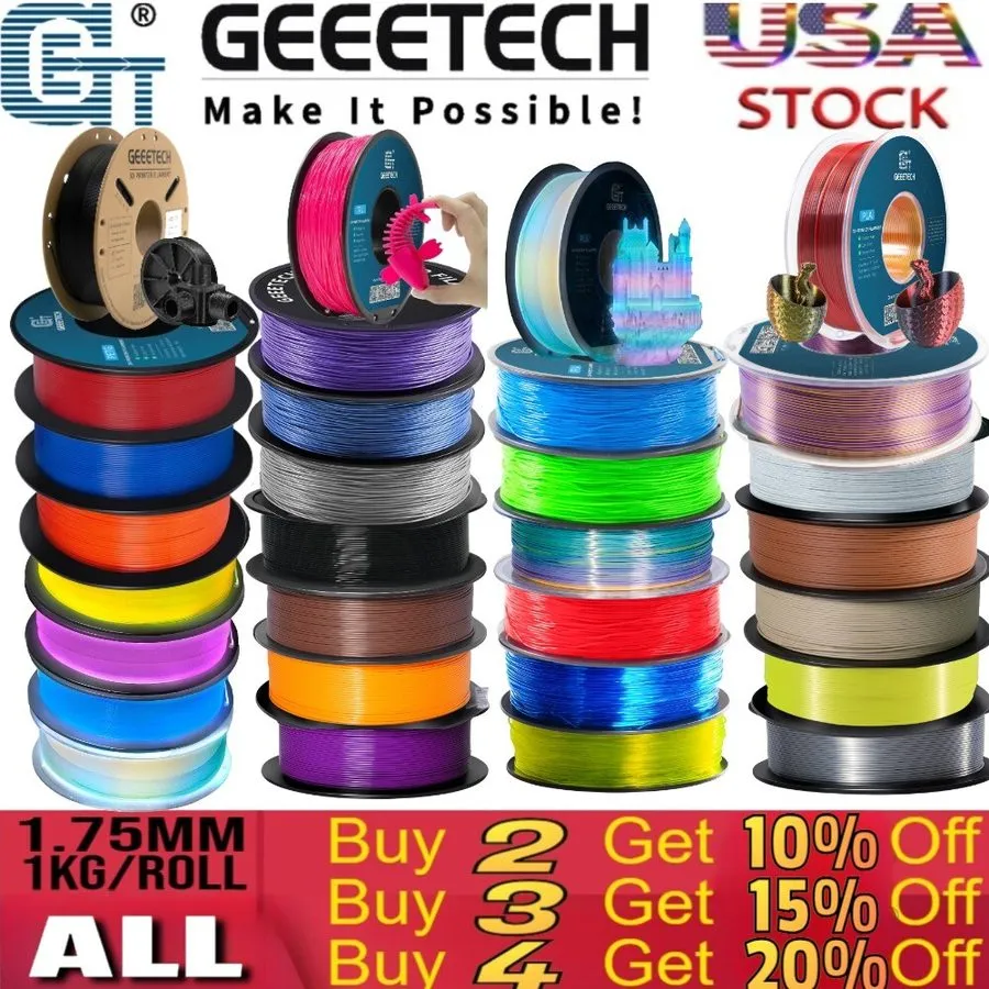 3D-принтер GEEETECH 3D Printer Filament PLA/ABS+/PETG/TPU/Resin 1.75mm 1KG/Roll  — фото лота 1