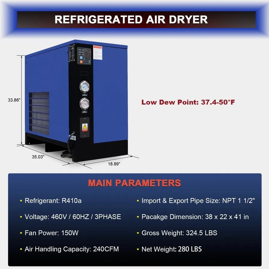 Компрессор 240CFM Refrigerated Air Dryer — фото лота 2