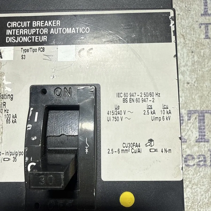 Автоматический выключатель SQUARE D 30A CIRCUIT BREAKER 480V 3-POLE FCB34030 — фото лота 2