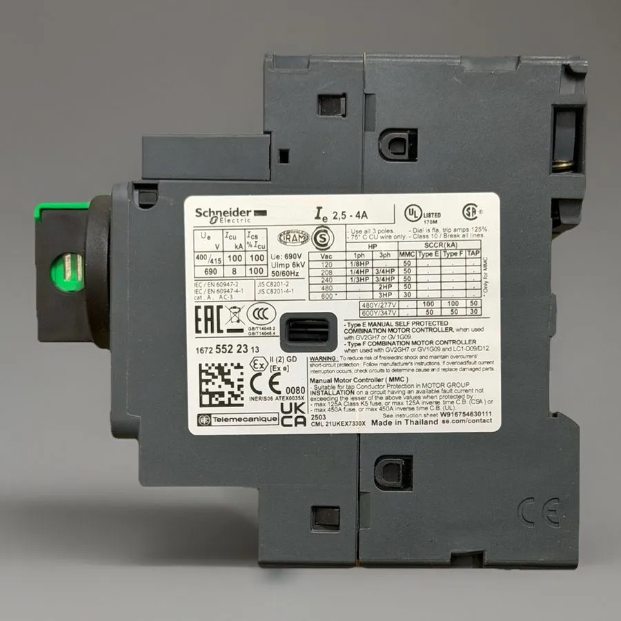 Автоматический выключатель Schneider GV2P08 Motor Circuit Breaker 2.5-4A 600V