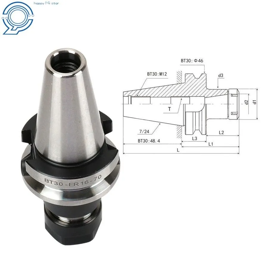 Режущий инструмент BT30-ER16 Collet Chuck W. 70mm GAGE LENGTH 4 Chucks Tool Hold
