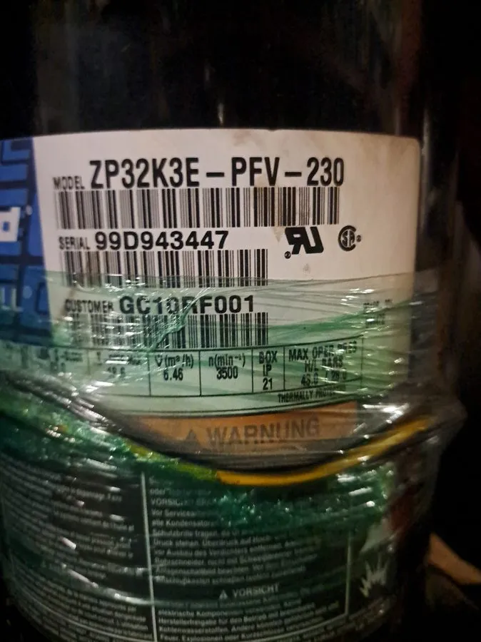 Компрессор Copeland 2.5-3 Ton Scroll Compressor ZP32K3E-PFV-130 / ZP32K3E-PFV-83