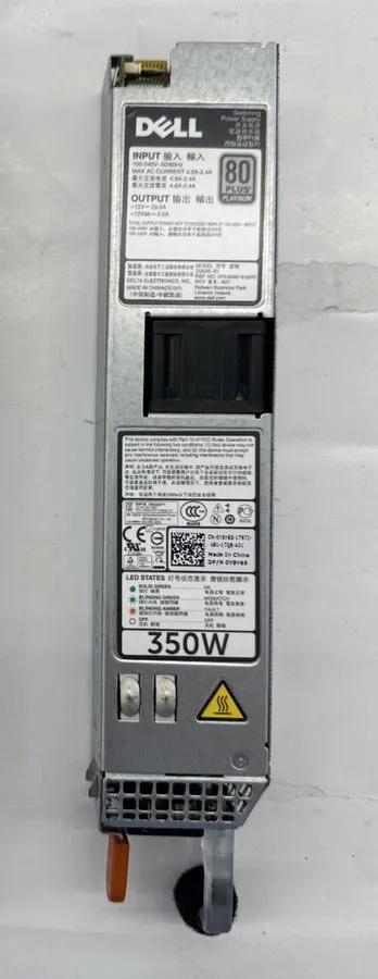 Блок питания Dell D350E-S1 350W Power Supply 80 Plus Platinum PowerEdge 0Y8Y65 — фото лота 1
