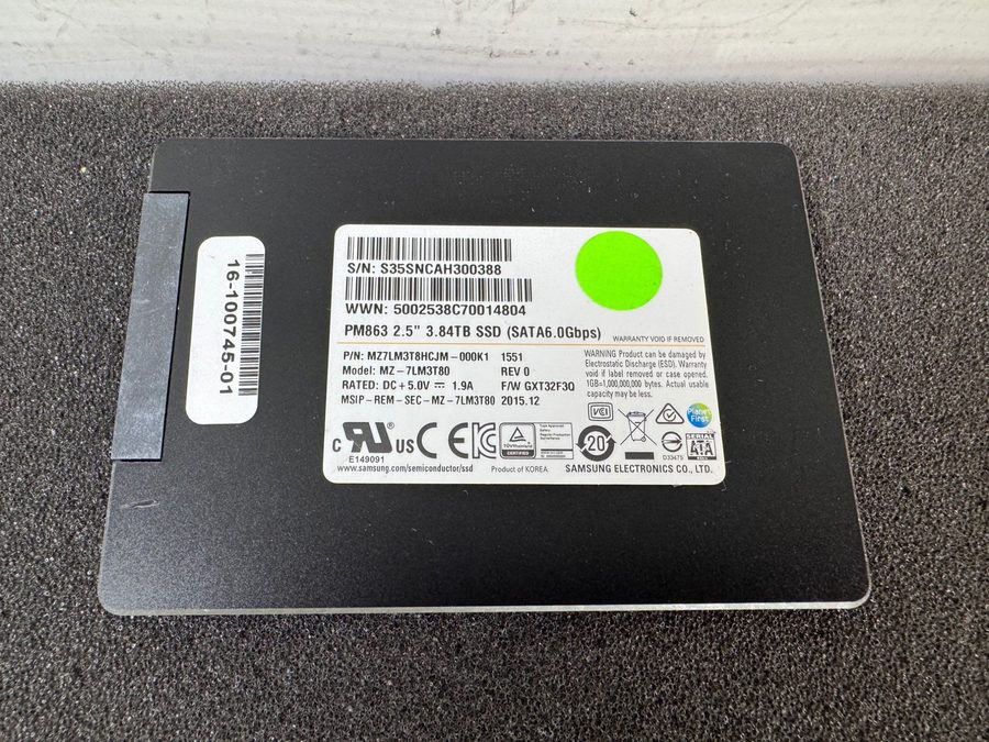 SSD-накопитель Samsung PM863 MZ-7LM3T80 3.84TB 2.5"SATA SSD(CrystalDiskInfo 99%  — фото лота 2