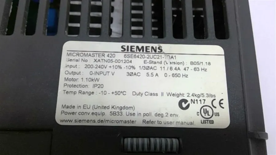 Частотный преобразователь 6SE6420-2UC21-5BA1
