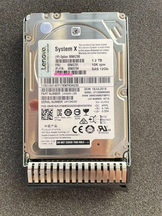 Жёсткий диск Lenovo 1.2TB 00WG701 00WG704 00WG700 10K SAS 12Gbps 2.5" G3HS HDD H