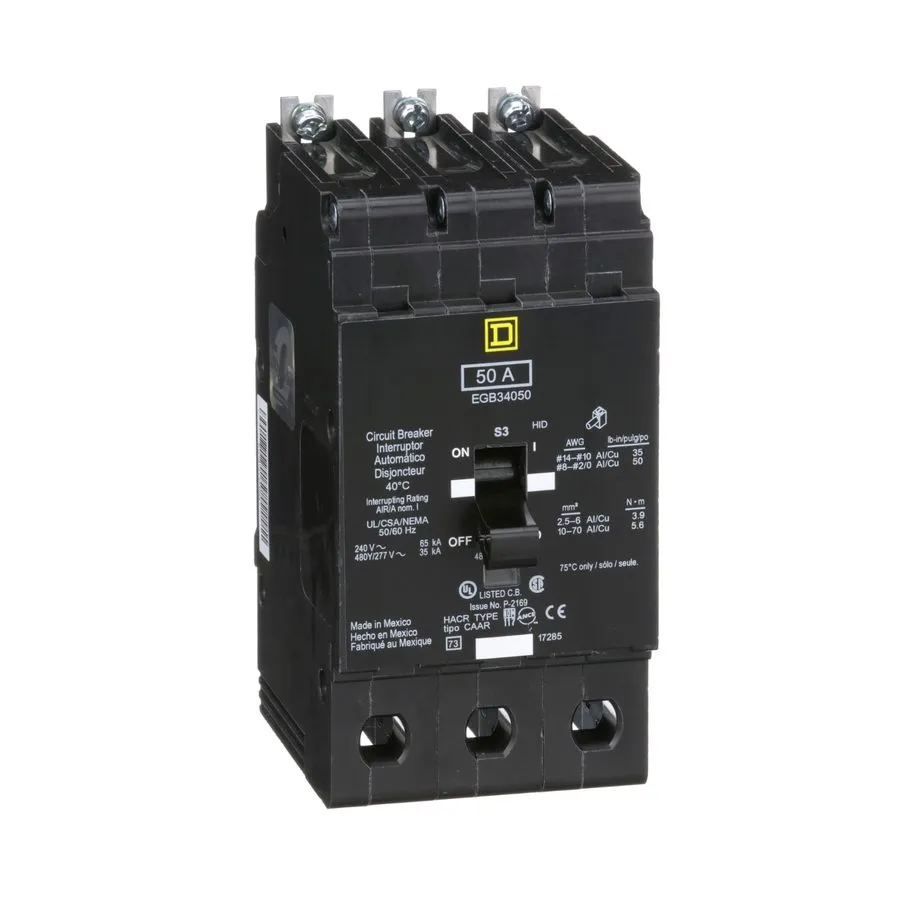 Автоматический выключатель Square D EGB34050 3 Pole 50 Amp 480V Circuit Breaker