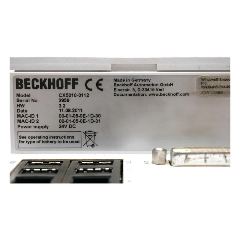 Промышленный компьютер Beckhoff CX5010-0112 Embedded PC HW: 3.2 + CX1900-0013 64