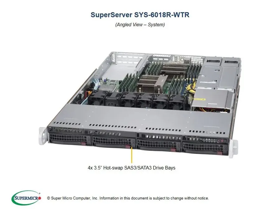 Модуль памяти Supermicro SYS-6018R-WTR Server 2xXeon E5-2690v4 250SSD+2TB HD Nvi