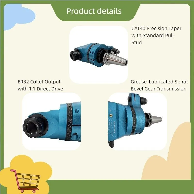 Режущий инструмент AG90-CAT40-ER32-60 Fixed Angle Head Collet Chuck — фото лота 2