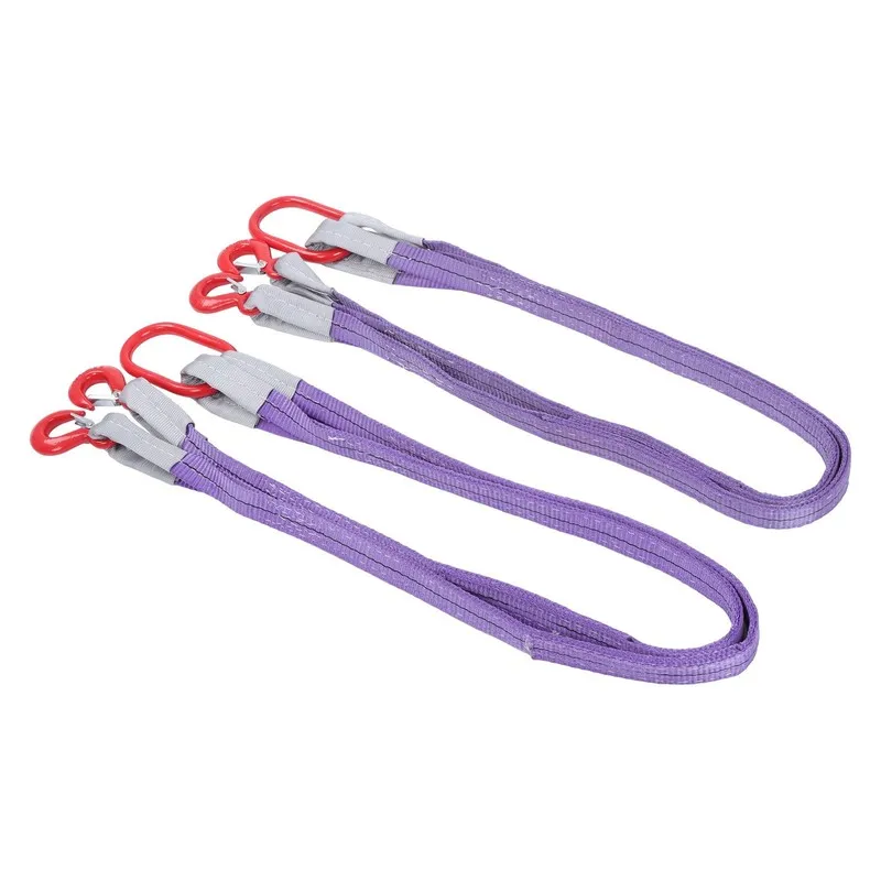 Строп Lifting Slings Straps w/ Hooks 5 Ft 4409LB Capacity Purple Rigging Straps — фото лота 1