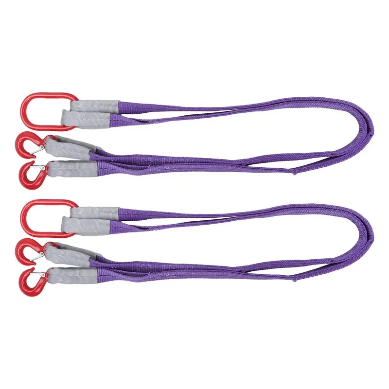 Строп Lifting Slings Straps w/ Hooks 5 Ft 4409LB Capacity Purple Rigging Straps — фото лота 2