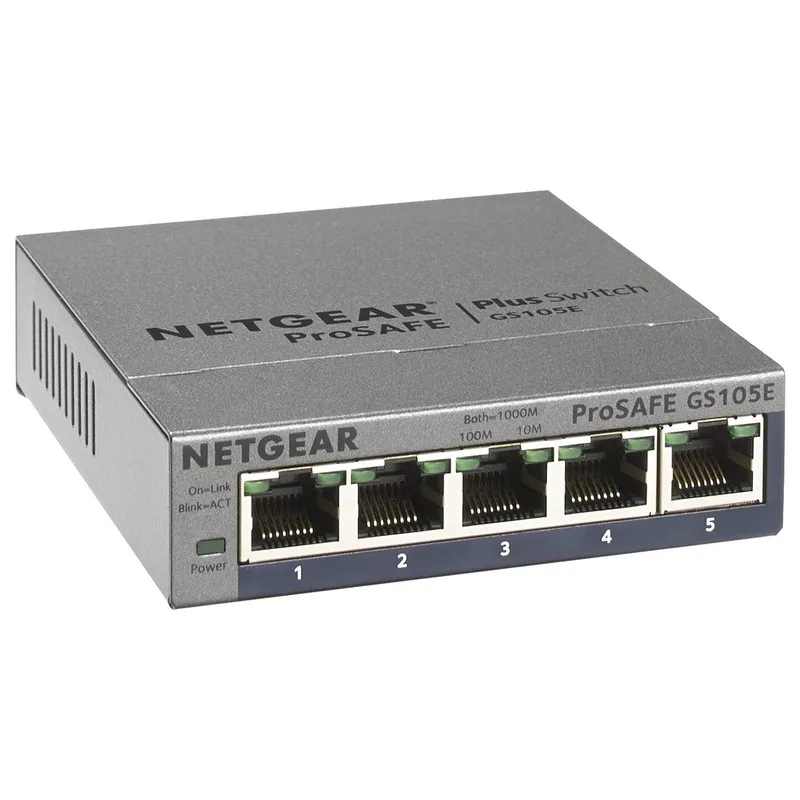 Коммутатор NETGEAR ProSAFE GS105E-200NAS 5 Port Gigabit Smart Managed Plus Switc