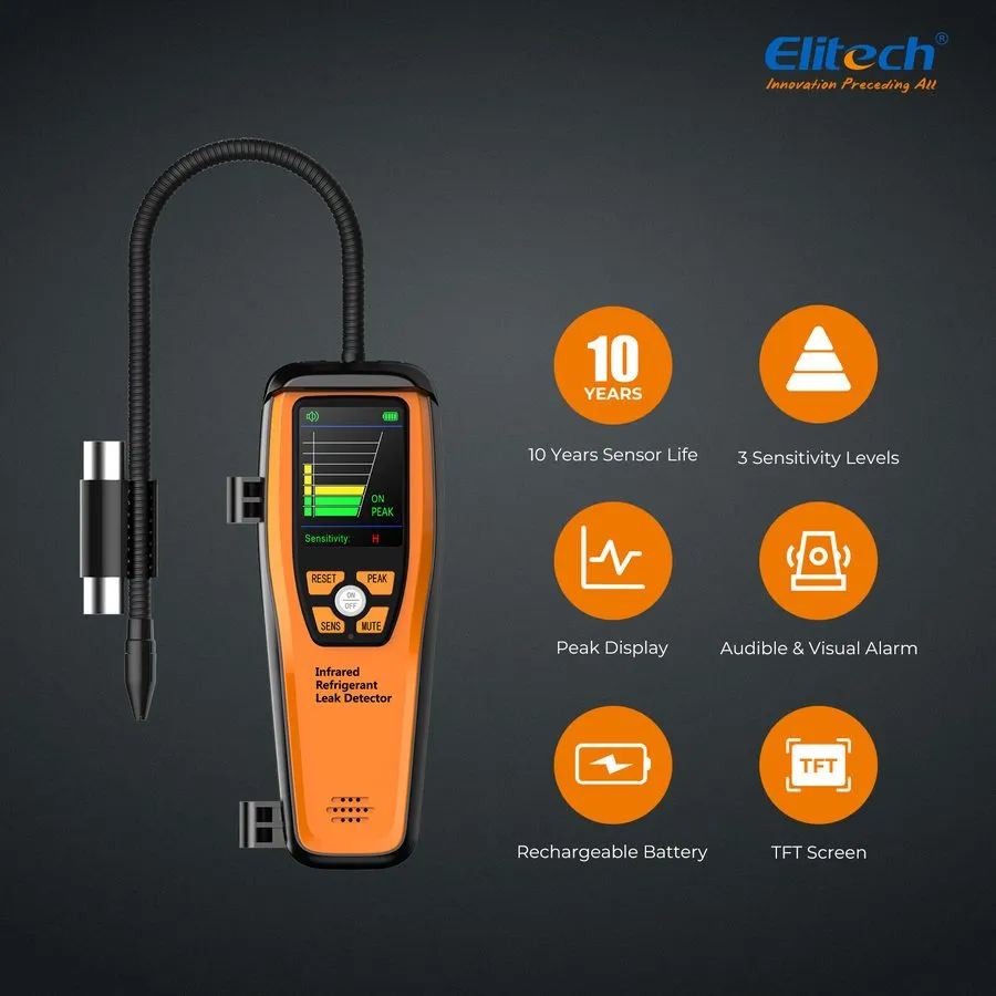 Манометрический коллектор Elitech LMG-10 HVAC Manifold Gauge & ILD-200 Infrared — фото лота 2