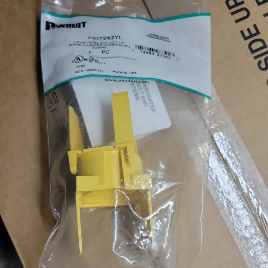 Кабельный органайзер Panduit FIDT2X2YL, Fiber Duct 1 Port Spill Out To 1 1/2