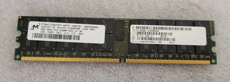 Модуль памяти Micron 2GB PC2-5300P-555-12-J0, MT36HTF25672PY-667D1, DDR2 Server 