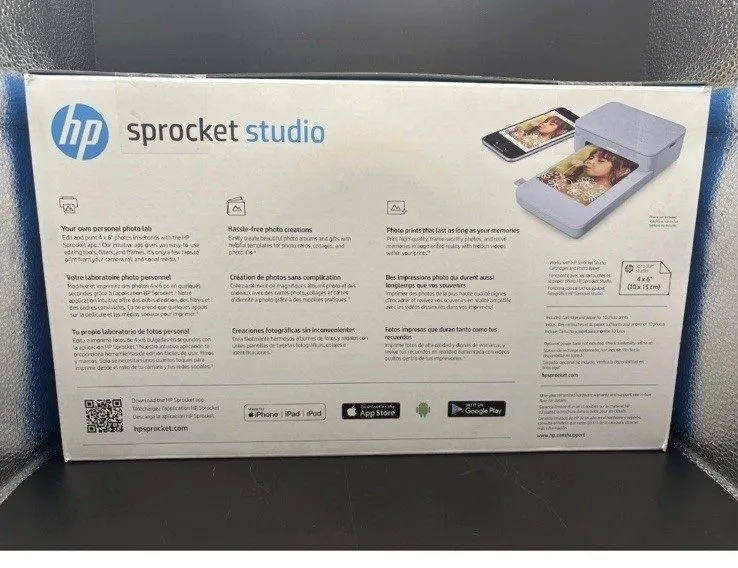 Принтер HP Sprocket Studio Digital Bluetooth Laser Photo Printer 4x6" Pictures (