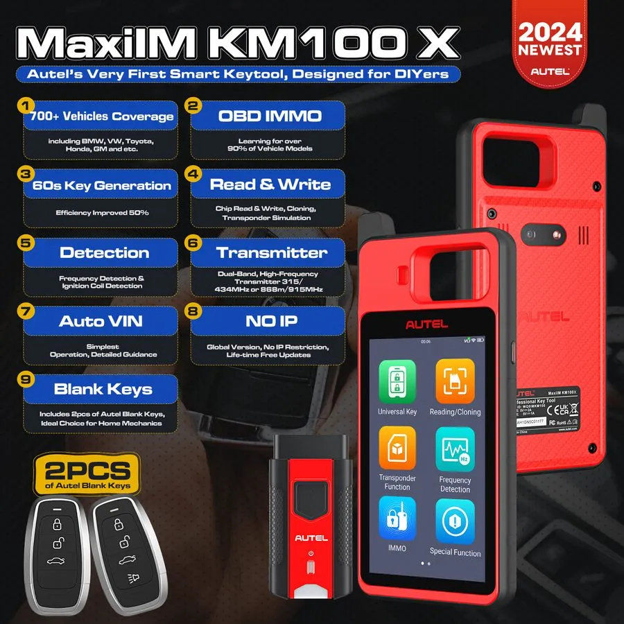 Диагностический сканер Autel MaxiIM KM100 KM100X KM100E Key FOB Generation Auto 