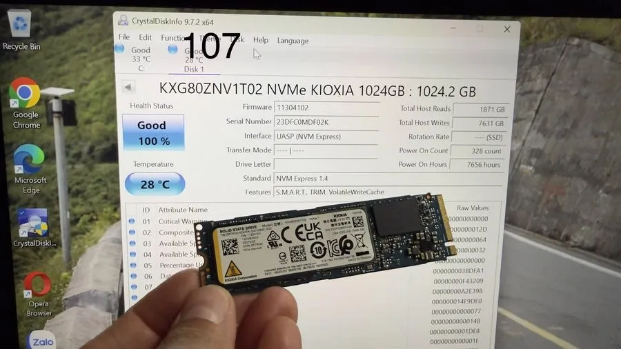 SSD-накопитель Kioxia 2280mm NVMe 1TB M.2 NVMe Gen 4.0 x 4 SSD KXG80ZNV1T02