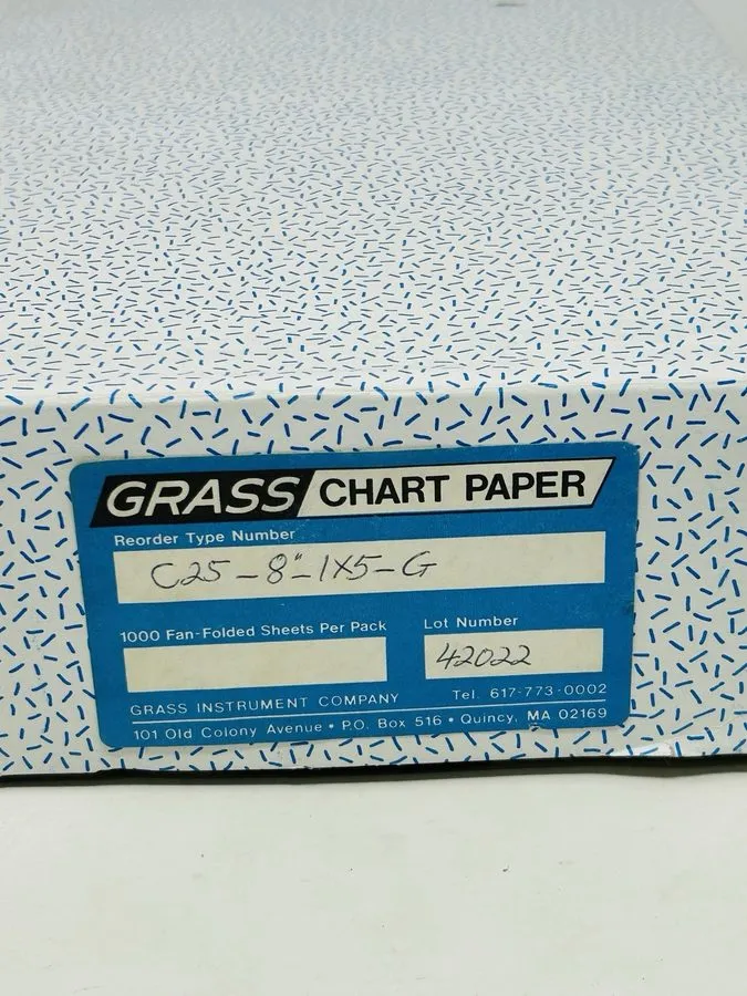 Вентилятор Grass C25-8-1X5-G Chart Recorder Paper 1000 Fan-Fold Sheets Vintage
