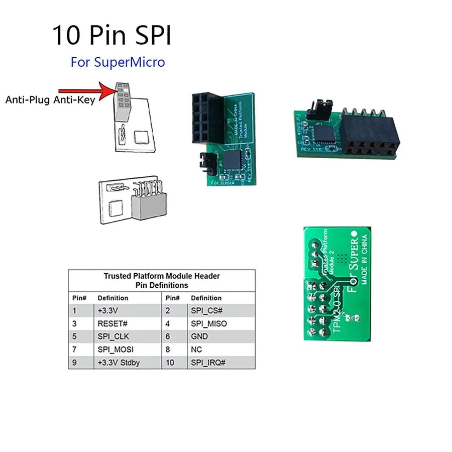 Запчасть для сервера TPM2.0 LPC Module (20 Pin) Trusted Platform