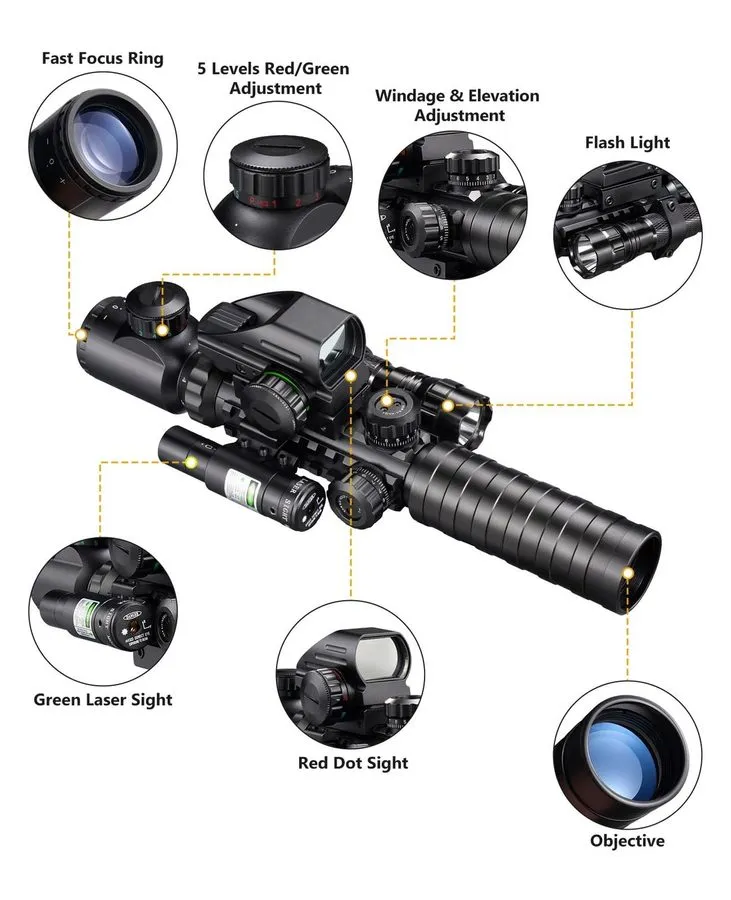 Оптико-электронная система MidTen 3-9x32 Scope Combo with Dual Illuminated Scope