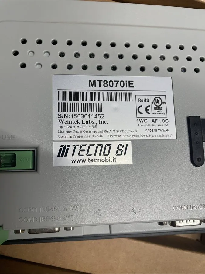 Панель оператора Weintek MT8070iE EasyView 7" HMI Touch Screen Panel 24VDC 350mA — фото лота 2