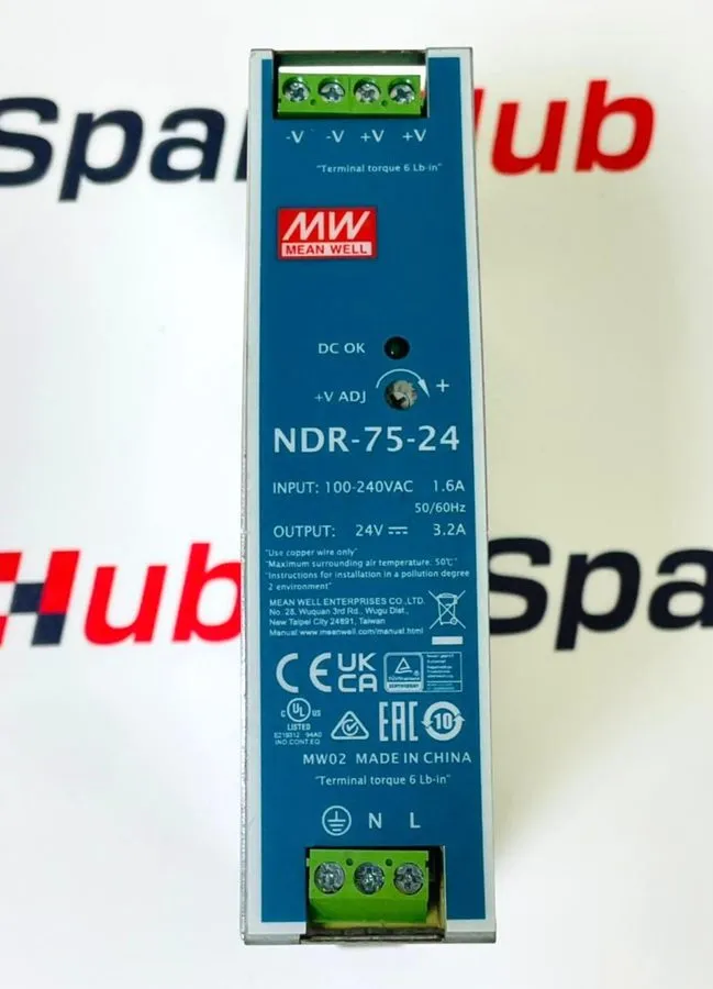 Блок питания Mean Well NDR-75-24 75W 24V 3.2A DIN Rail Power Supply 100-240VAC