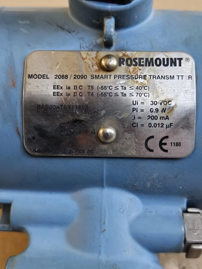 Датчик давления Rosemount 2088/2090 SMART G3S22B2I1C4, BAS00ATEX1166X, Sensor Pr — фото лота 2