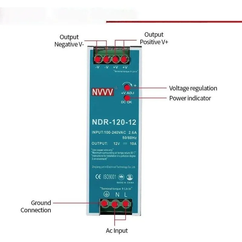 Блок питания Mean Well NDR-120-12 Switching Power Supply DIN Rail Type 120W 12V  — фото лота 1