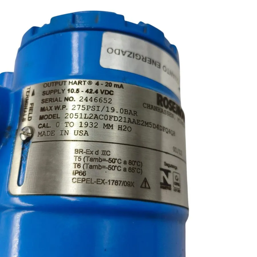 Датчик Transmissor de Pressão Rosemount 2051L2 0 a 1932mmH²O — фото лота 2