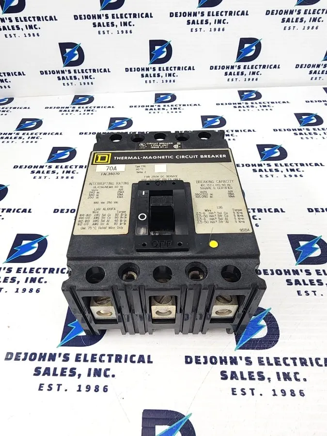 Автоматический выключатель SQUARE D FAL34070 70 AMP 480V 3 POLE CIRCUIT BREAKER 