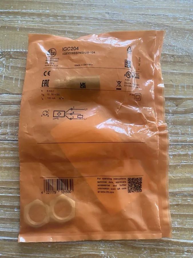 Датчик приближения ifm electronic IGS204 Inductive Proximity Sensor IGB3008BBPKG
