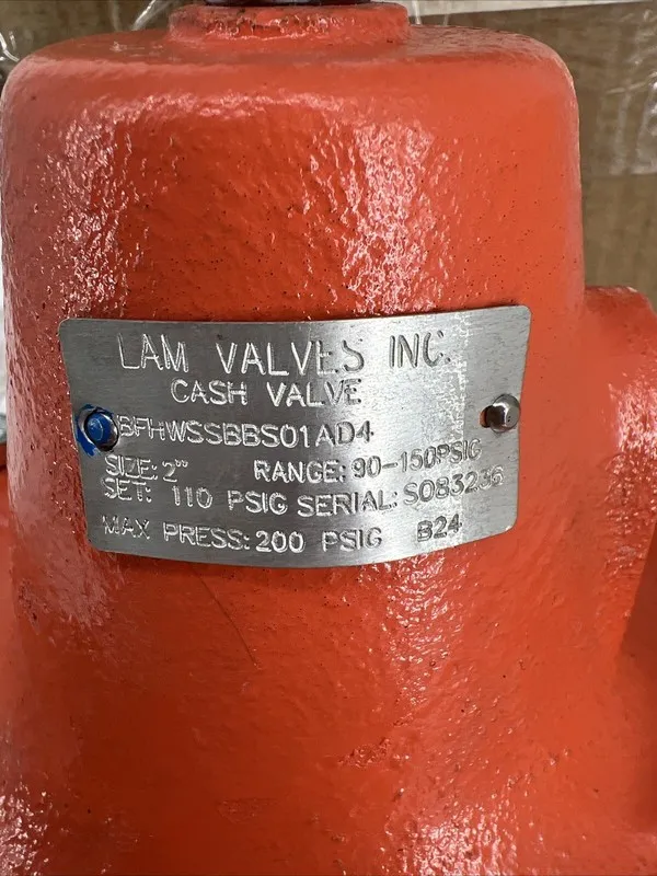 Клапан Cash Valve Pressure Regulator BFHWSSBBS01AD4 2" 200PSI 90-150PSI Range — фото лота 2