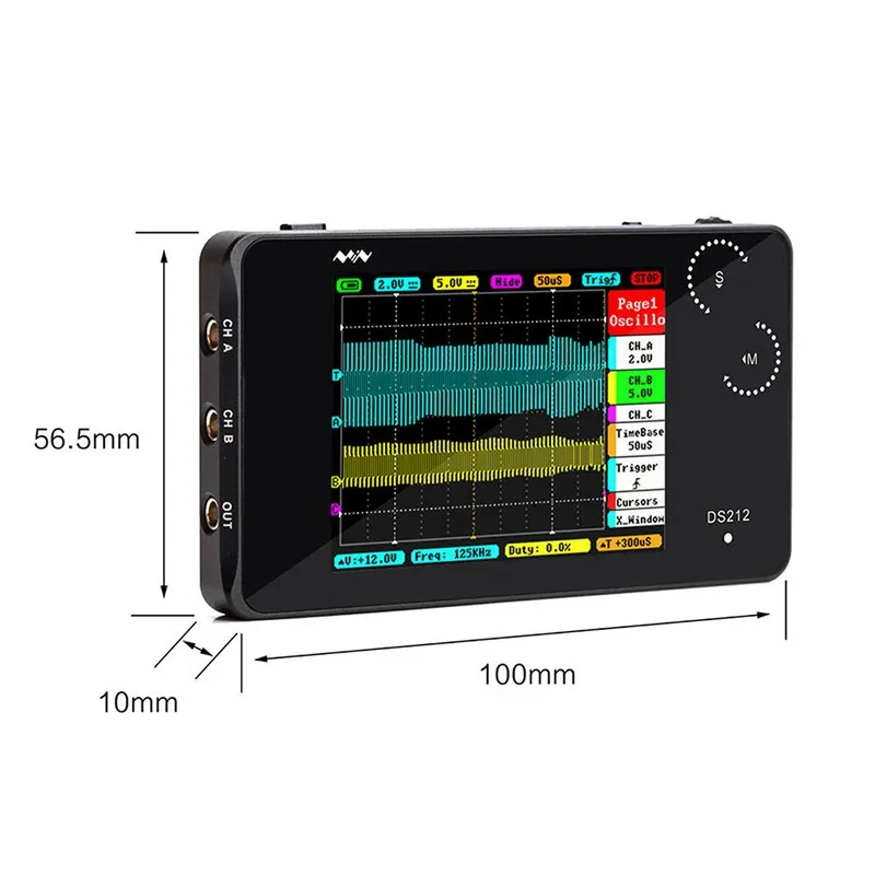 Осциллограф Miniware DS212 1MHz 10MSa/s Sample Rate Smart LCD Digital Storage Os