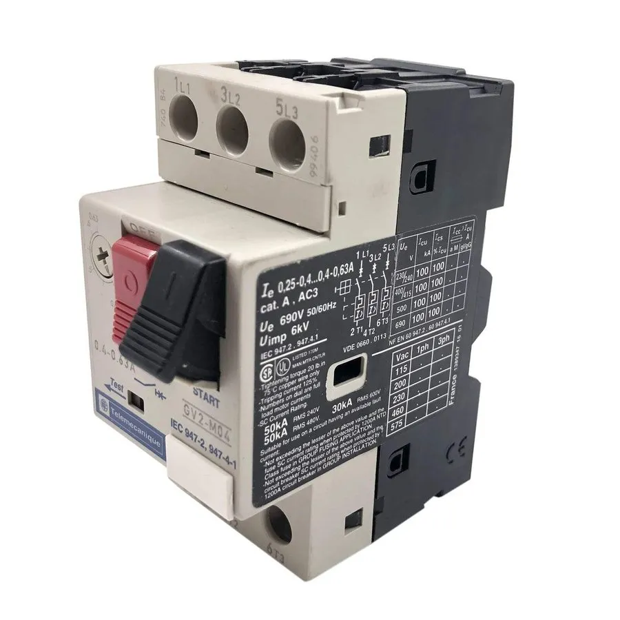 Автоматический выключатель TELEMECANIQUE GV2-M04 MOTOR CIRCUIT BREAKER, 0.4-0.63