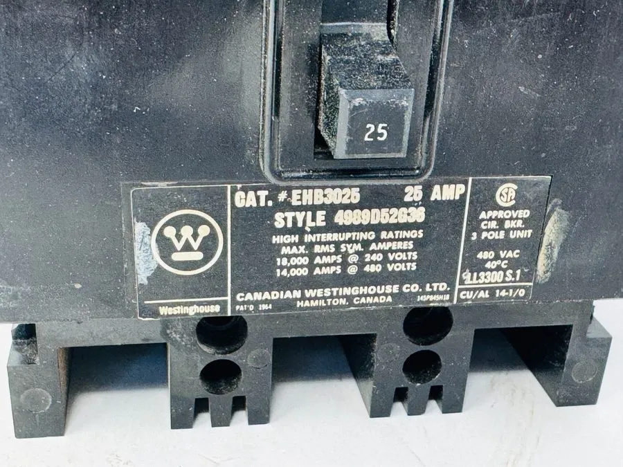 Автоматический выключатель Eaton / Westinghouse EHB3025 Molded Case 25A 3 Pole 4